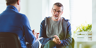 A patient with a health professional